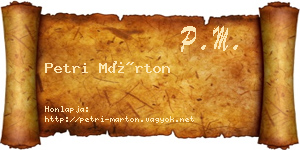 Petri Márton névjegykártya