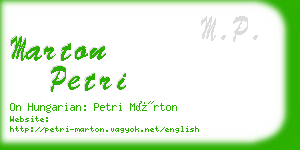 marton petri business card